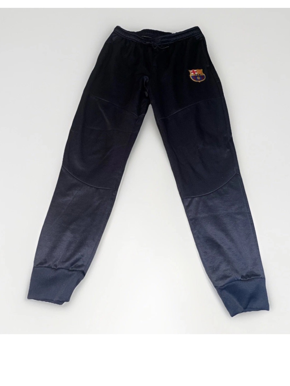 Men’s Navy blue FCB Sweat Joggers with Team Crest- soccer warm up size L